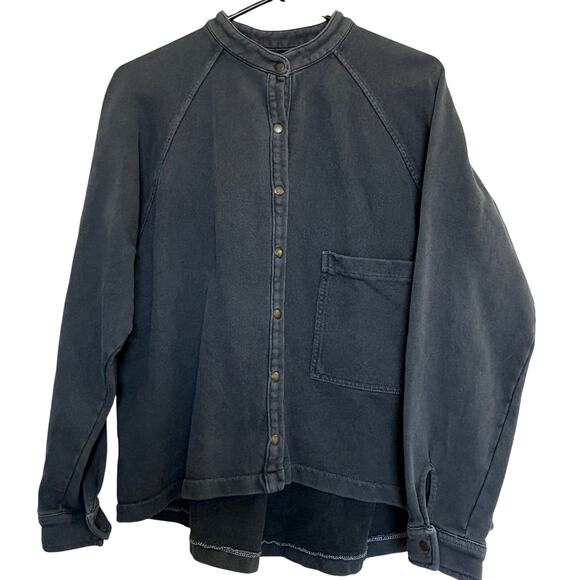 We The Free by Free People Thermal Button Front Tunic Top Washed Grey XS - Picture 1 of 8